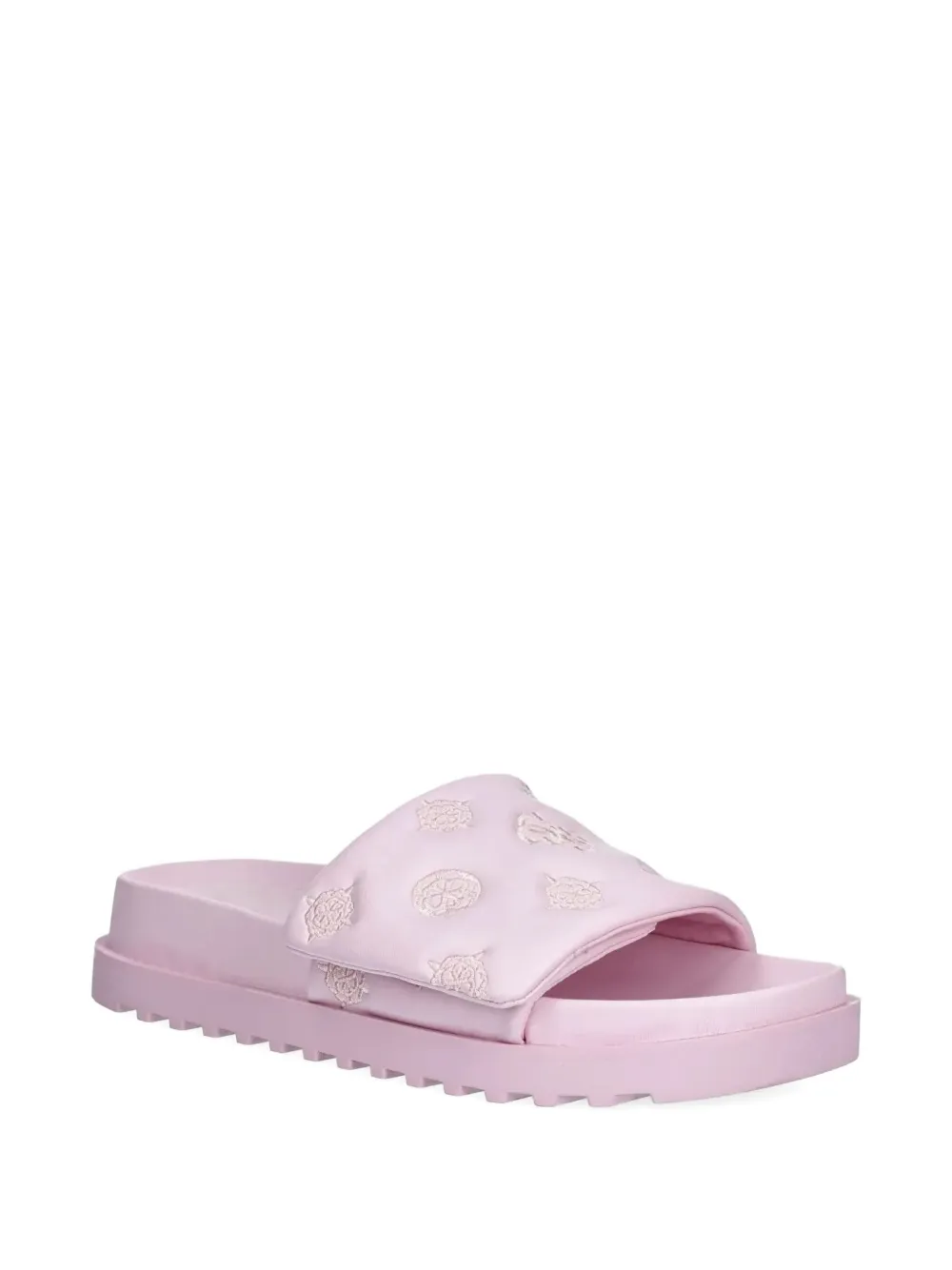 GUESS USA Fabio embroidered-logo flat sandals Pink