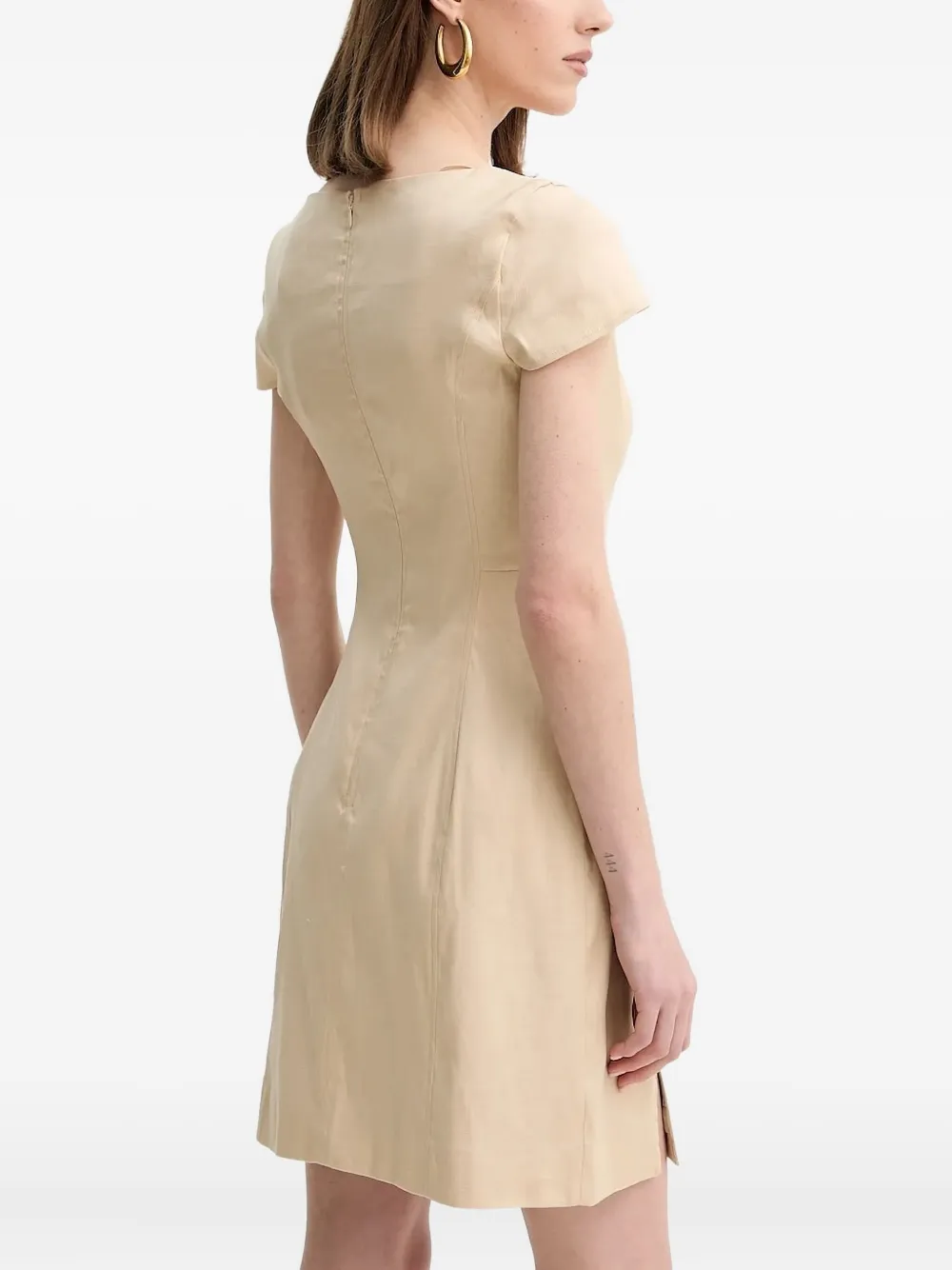 GUESS USA tie-front side-slit mini dress Beige