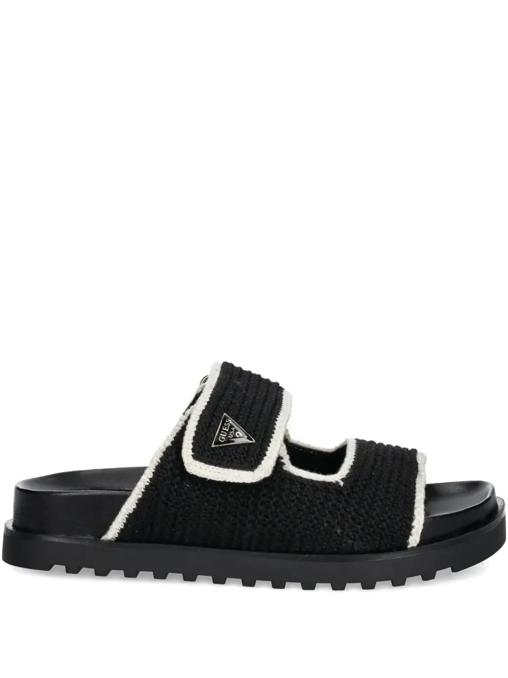 GUESS USA Fadenna double-strap flat sandals Black