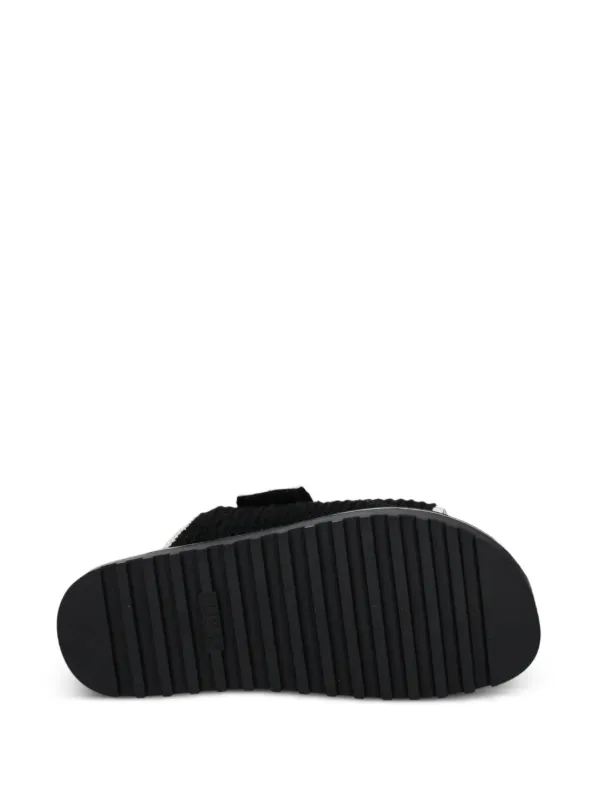 GUESS＊Fadenna Crochet Knit Double Band Footbed Sandals Fadenna Two-Strap Crochet Sandals | GUESS Factory