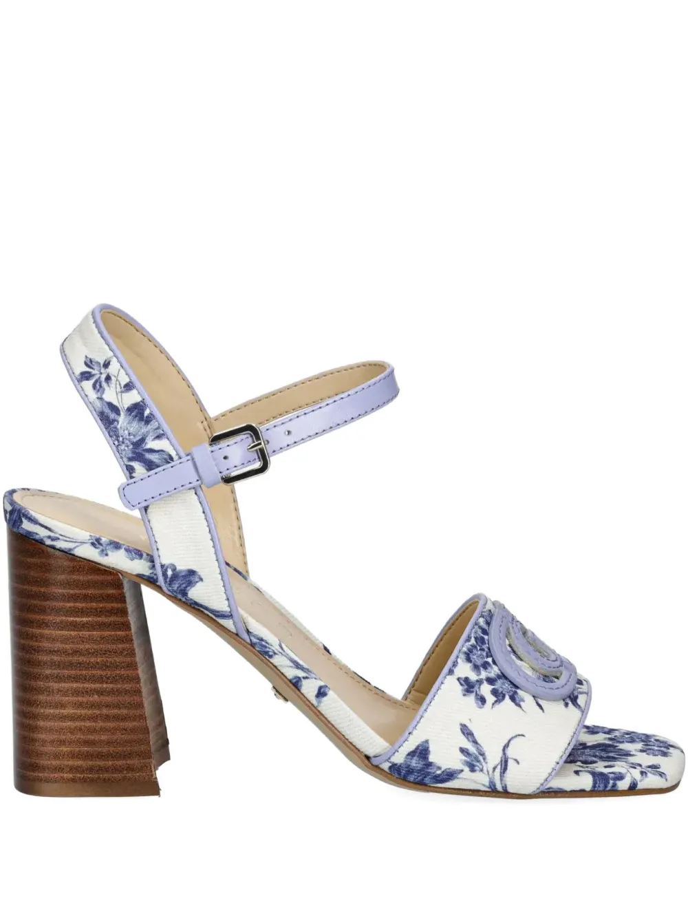 GUESS USA 85mm Ganika floral-print sandals Blue