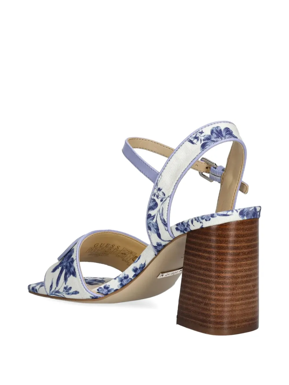 GUESS USA 85mm Ganika floral-print sandals Blue
