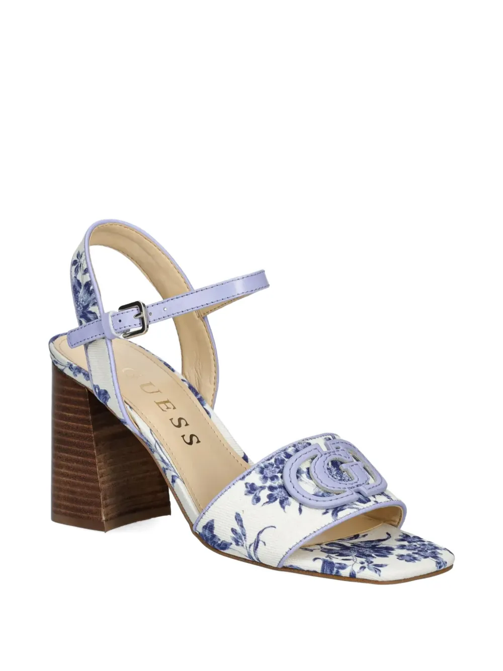 GUESS USA 85mm Ganika floral-print sandals Blue