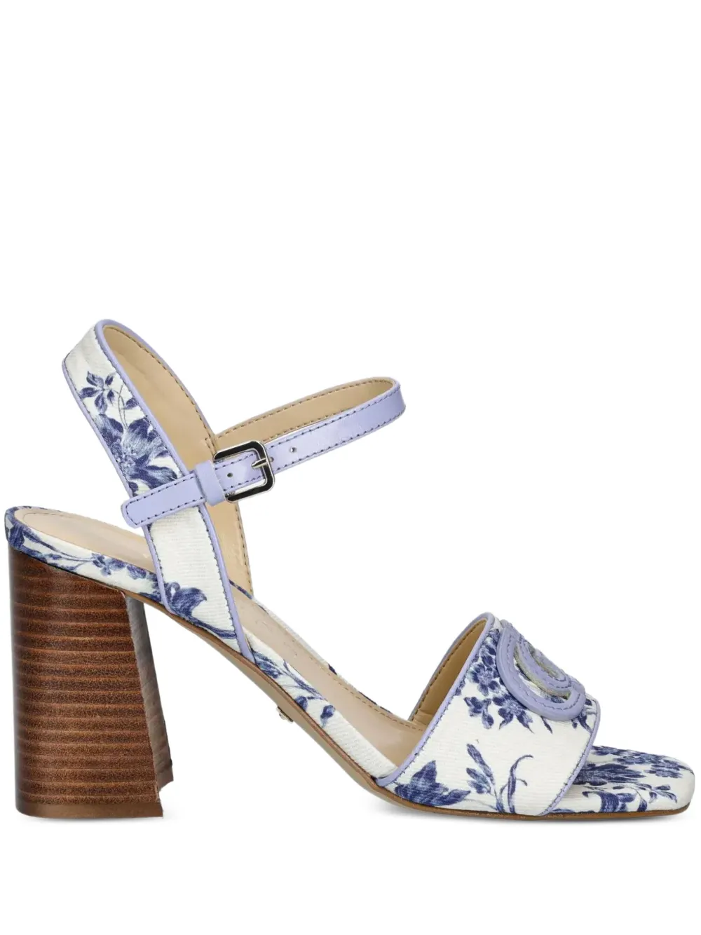 GUESS USA 85mm Ganika floral-print sandals Blue