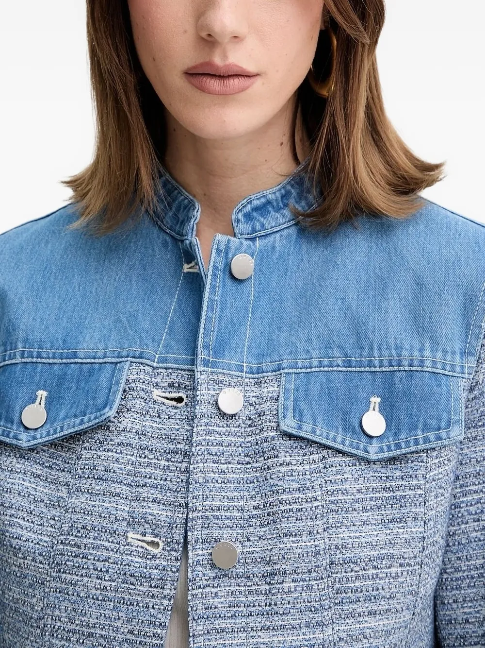 GUESS USA Tweed jack met denim vlak Blauw