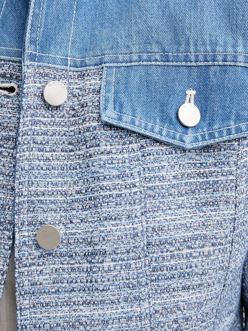 GUESS USA Tweed jack met denim vlak Blauw
