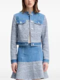 GUESS USA denim-panel tweed jacket - Blue