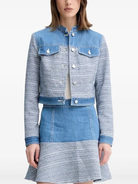 GUESS USA denim-panel tweed jacket