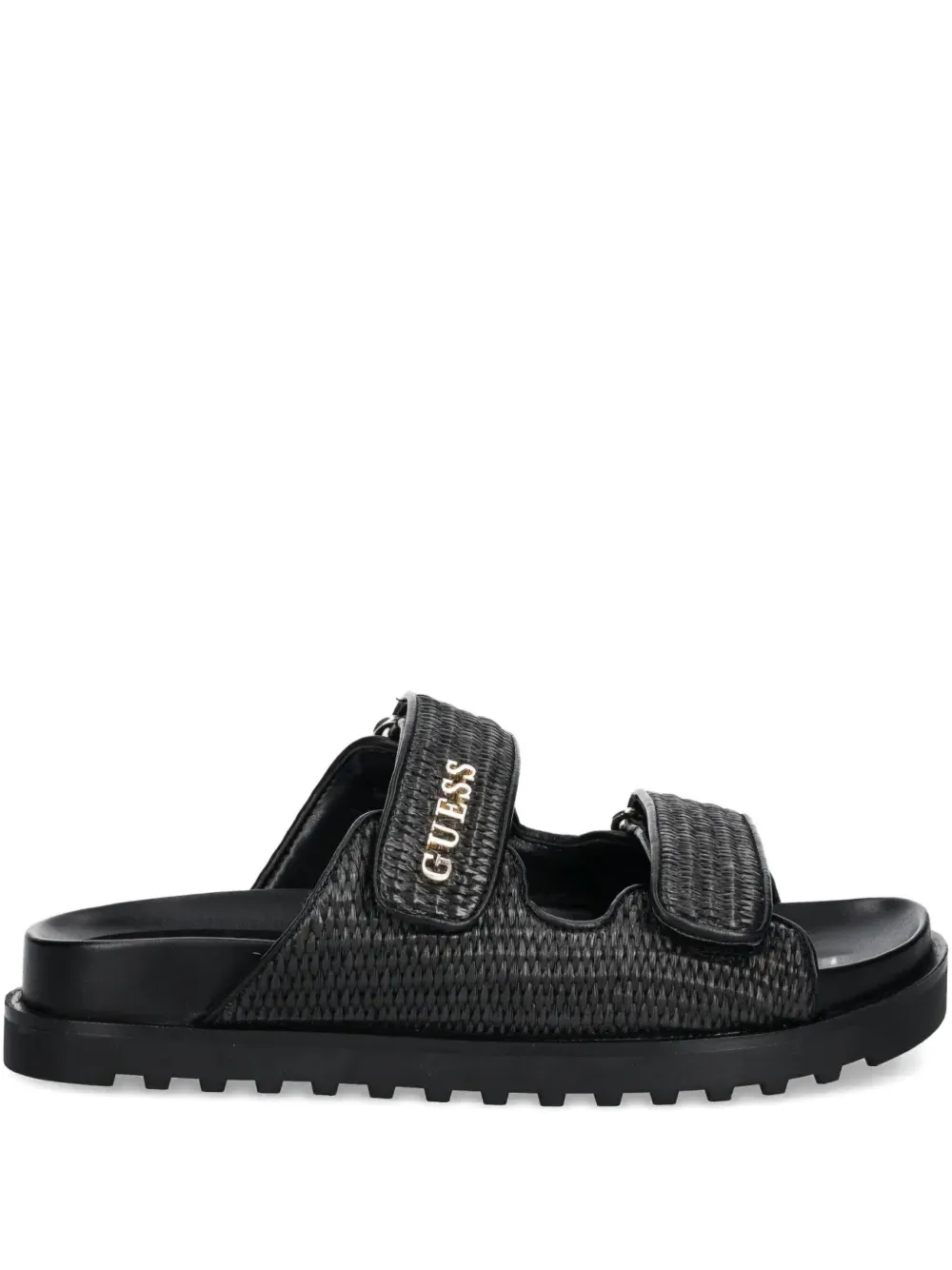 GUESS USA Fadeliza woven-strap flat sandals Black