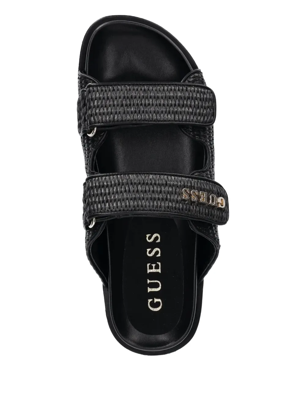 GUESS USA Fadeliza woven-strap flat sandals Black