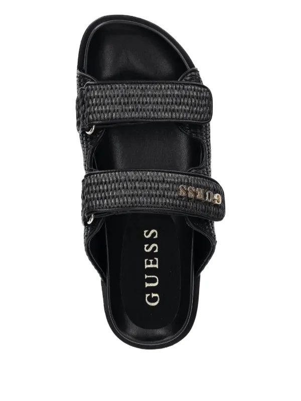 GUESS USA Fadeliza woven-strap Flat Sandals | Black | FARFETCH