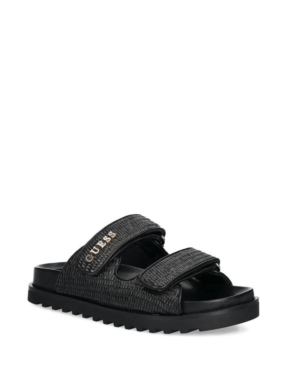 GUESS USA Fadeliza woven-strap flat sandals Black