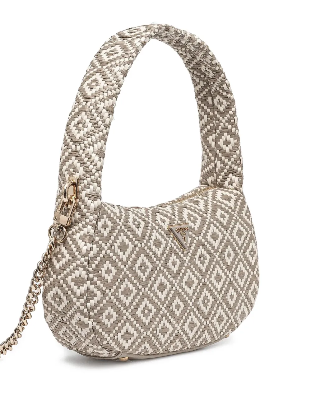 GUESS USA Geweven diamanté schoudertas - Beige