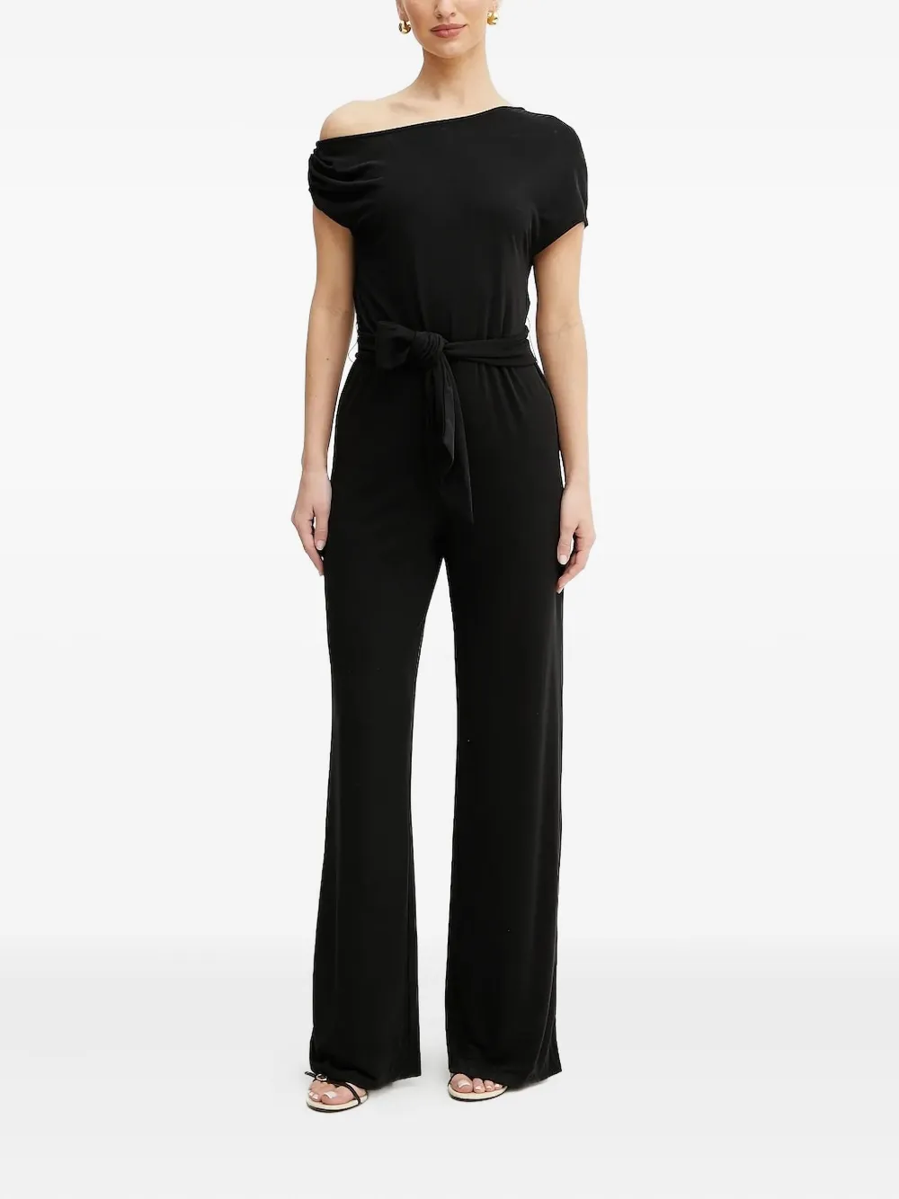 GUESS USA off-shoulder belted jumpsuit - Zwart