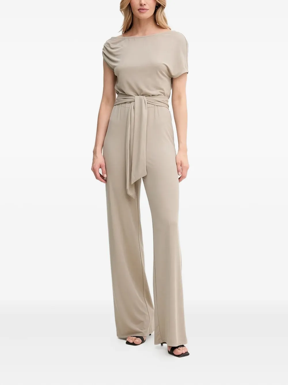 GUESS USA draped-neckline belted jumpsuit - ニュートラル GUESS USA draped-neckline belted jumpsuit - ニュートラル