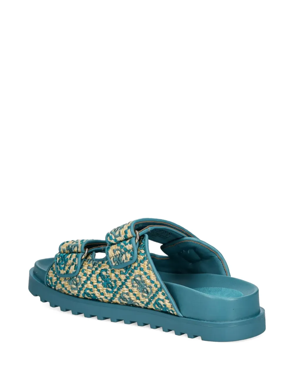 GUESS USA Fadeliza textured double-strap flat sandals Green