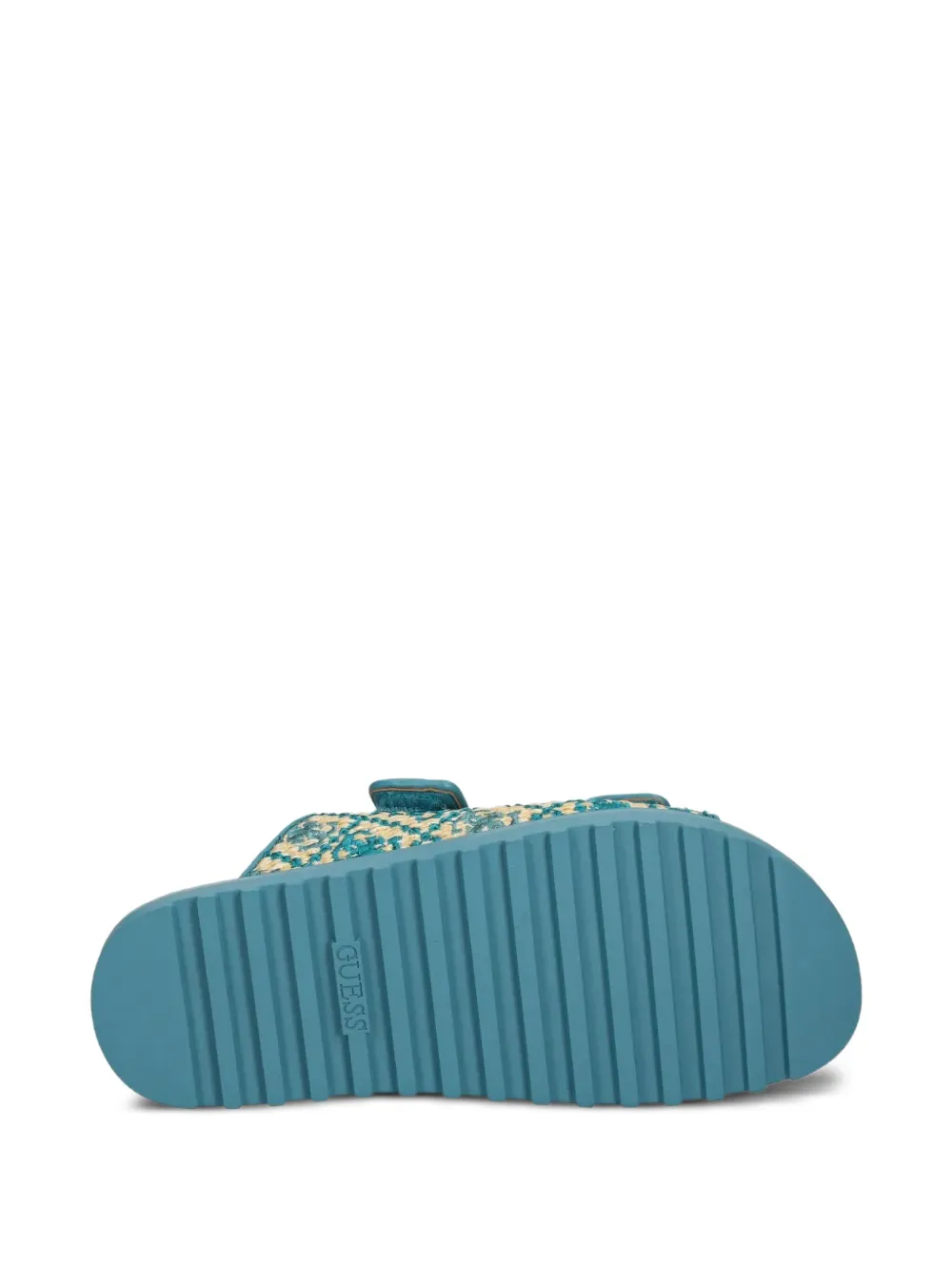 GUESS USA Fadeliza textured double-strap flat sandals Green
