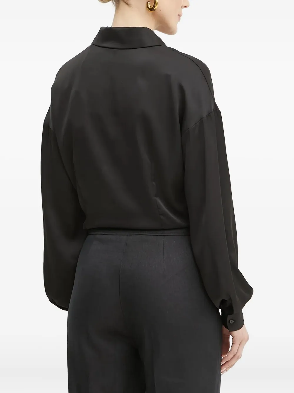 Guess Usa Tie-front Blouse In Black