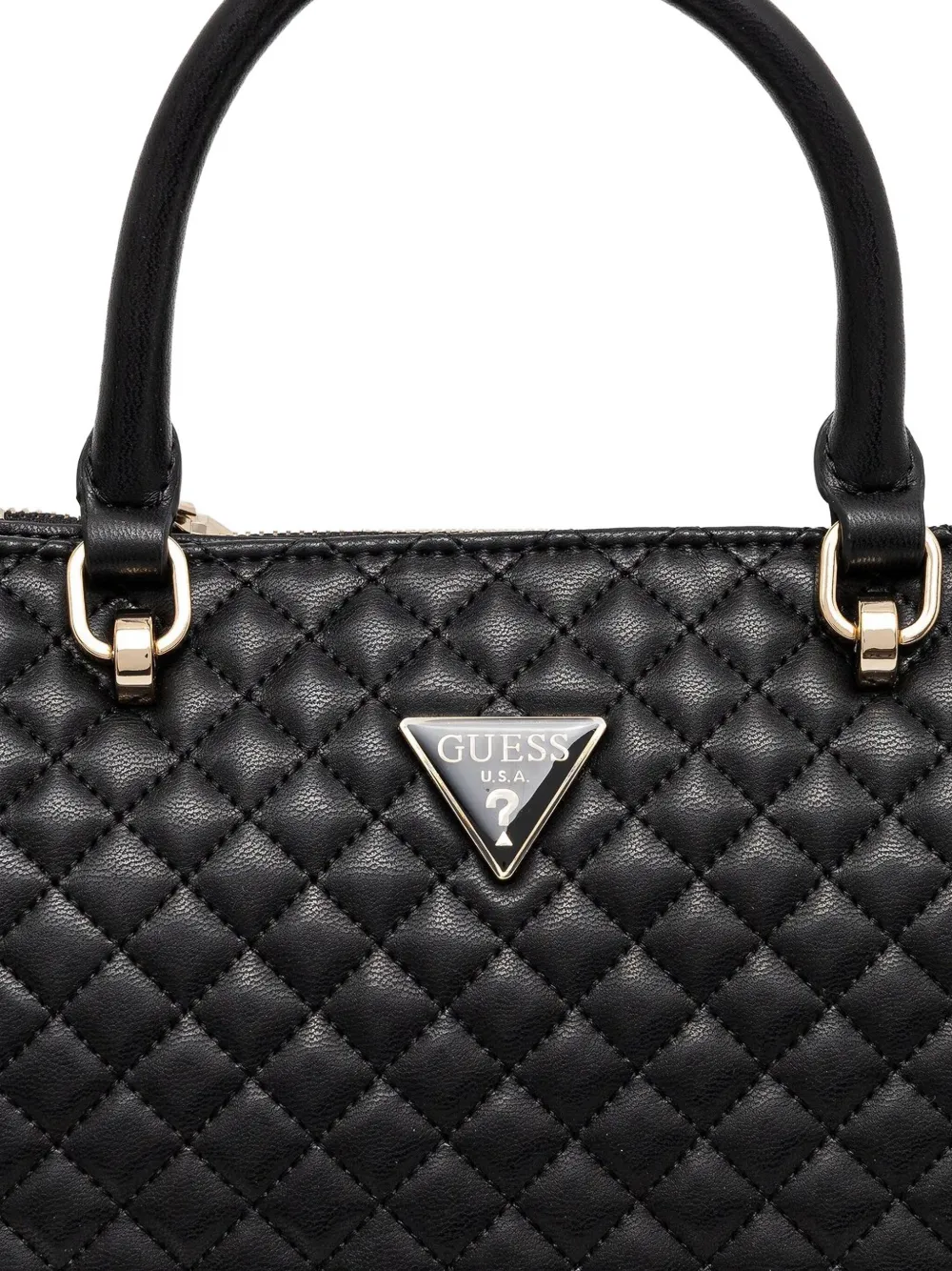GUESS USA Gewatteerde leren tas met handvat Zwart
