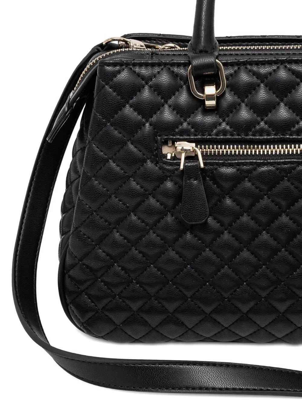 GUESS USA Gewatteerde leren tas met handvat Zwart