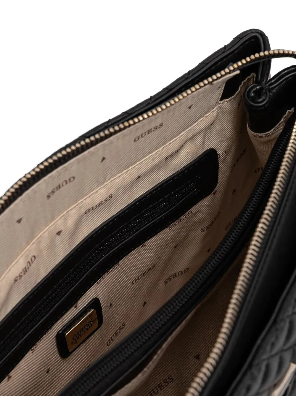 GUESS USA Gewatteerde leren tas met handvat Zwart