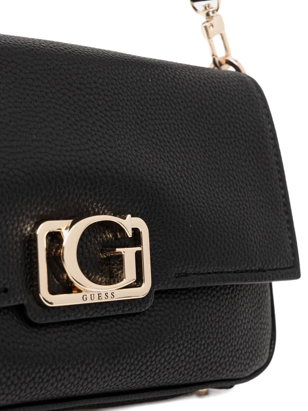 GUESS USA Slater leren schoudertas Zwart