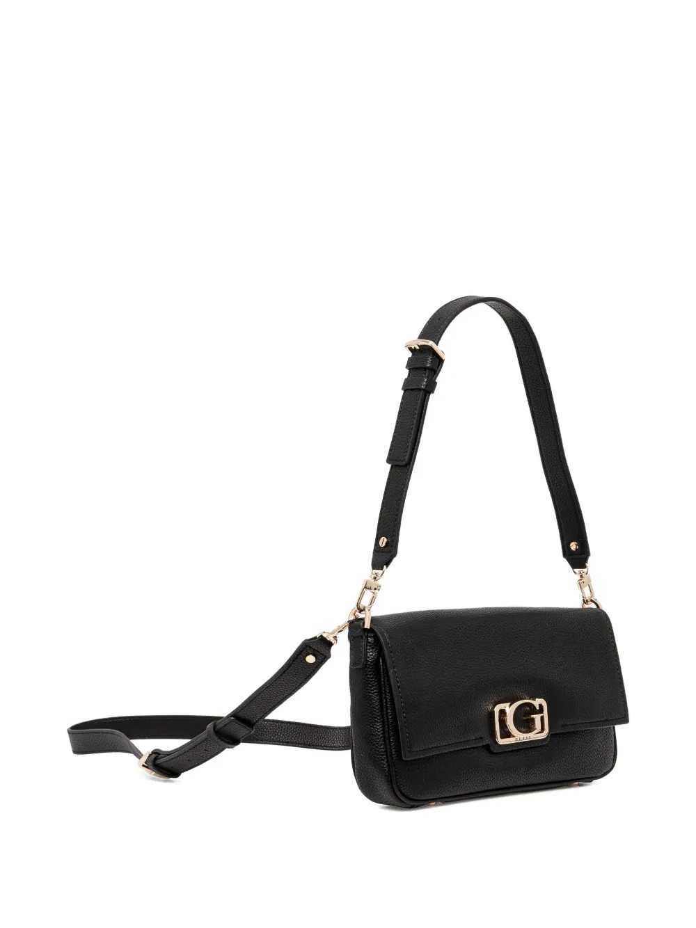 GUESS USA Slater leren schoudertas Zwart