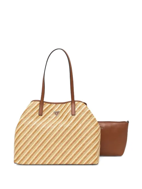 GUESS USA Vikki striped woven tote bag