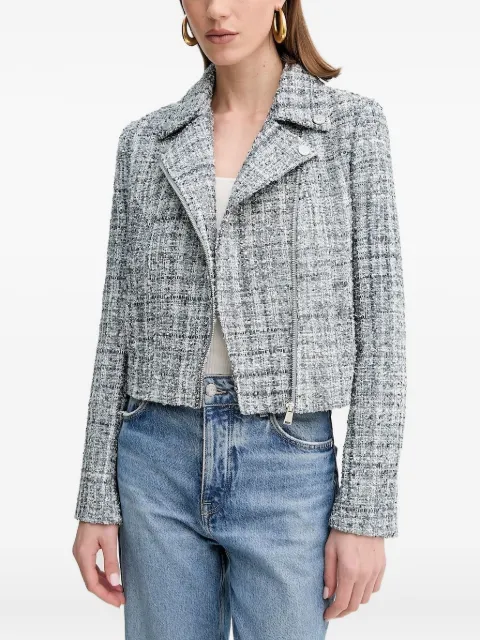 GUESS USA notched zip-front tweed jacket