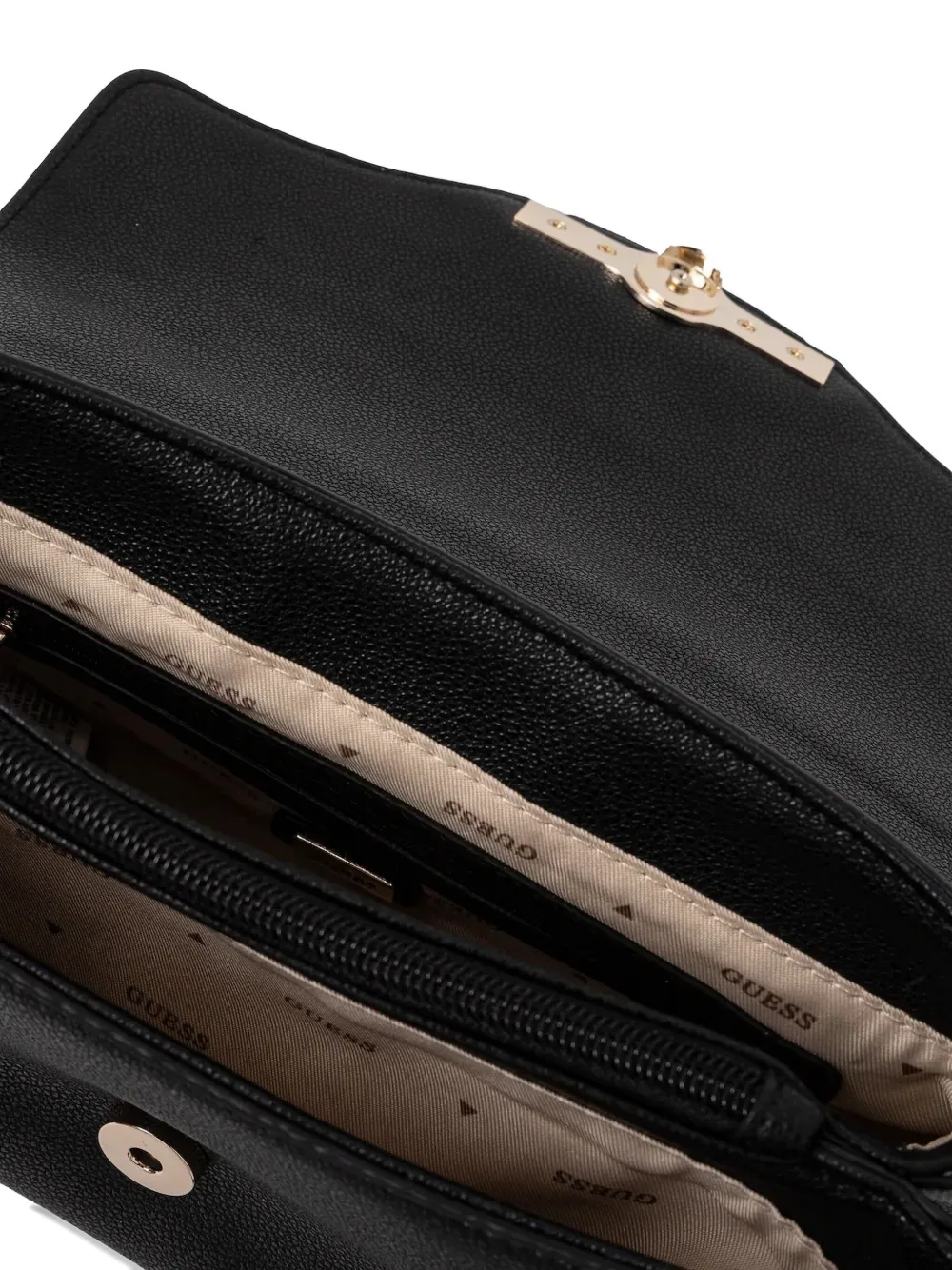 GUESS USA Leren schoudertas Zwart