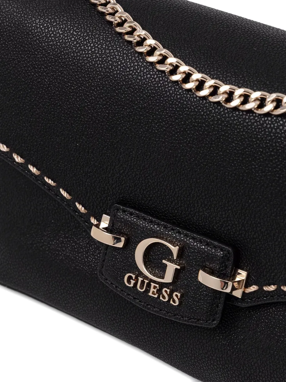 GUESS USA Leren schoudertas Zwart