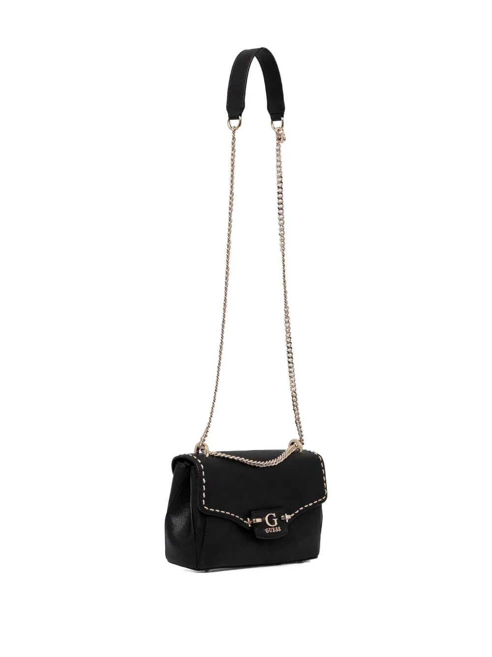 GUESS USA Leren schoudertas Zwart