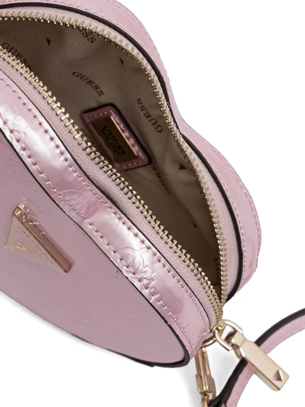 Guess Usa Arnela Heart-shaped Cross Body Bag In Pink