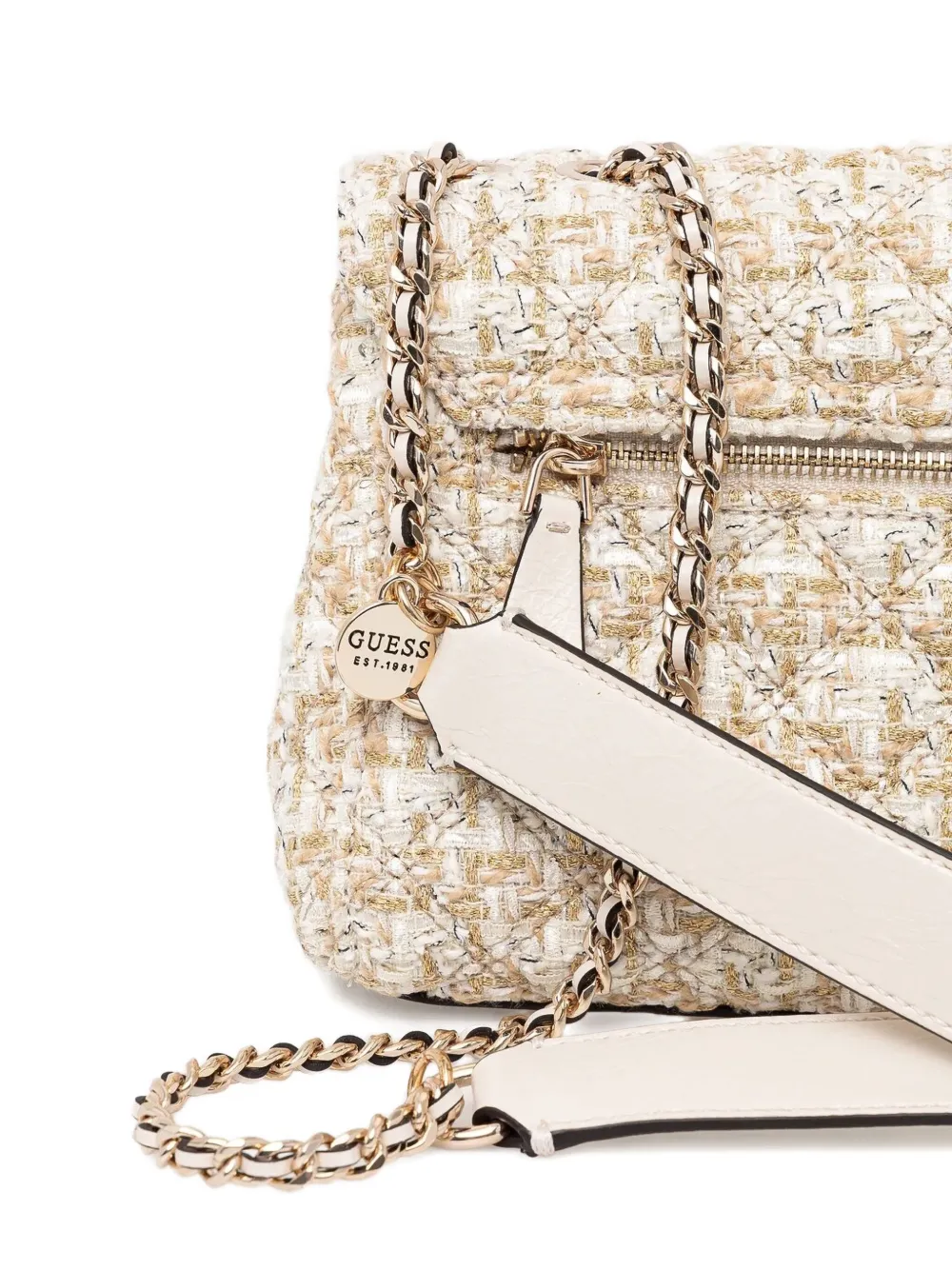 GUESS USA Schoudertas met geweven textuur Goud