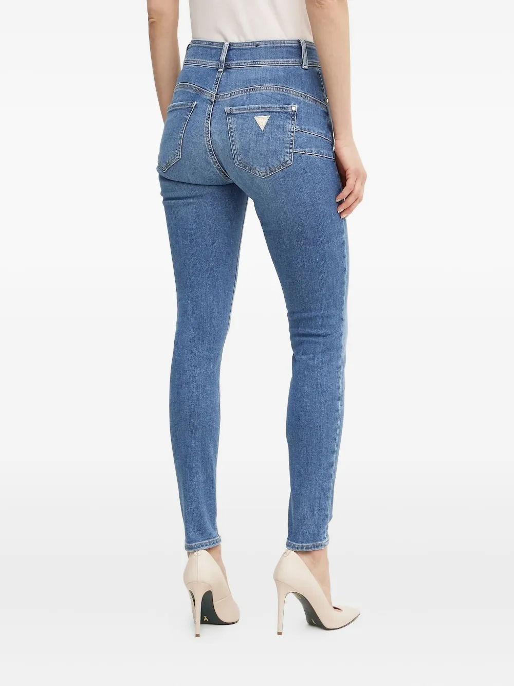 GUESS USA Skinny jeans met logopatch - Blauw