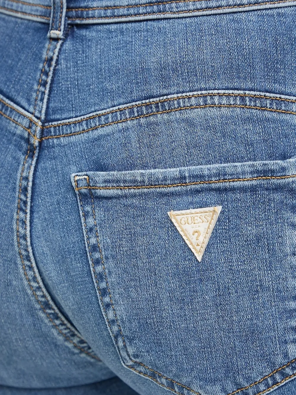 GUESS USA Skinny jeans met logopatch Blauw