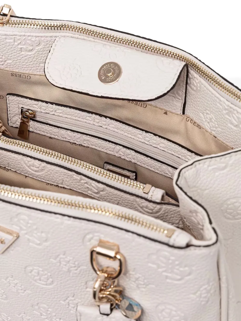 GUESS USA Schoudertas met logo-reliëf Wit
