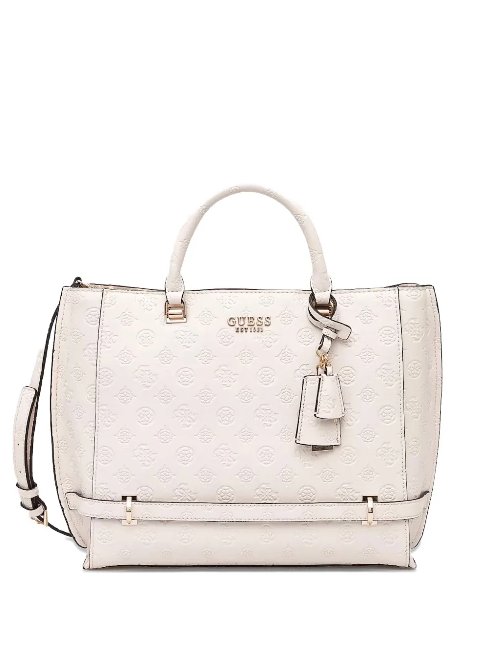 GUESS USA bolsa satchel con monograma en relieve | neutro | Image 1