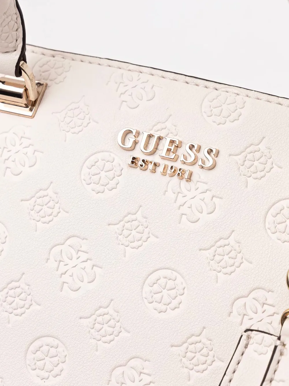 GUESS USA Boekentas met monogram-reliëf Beige