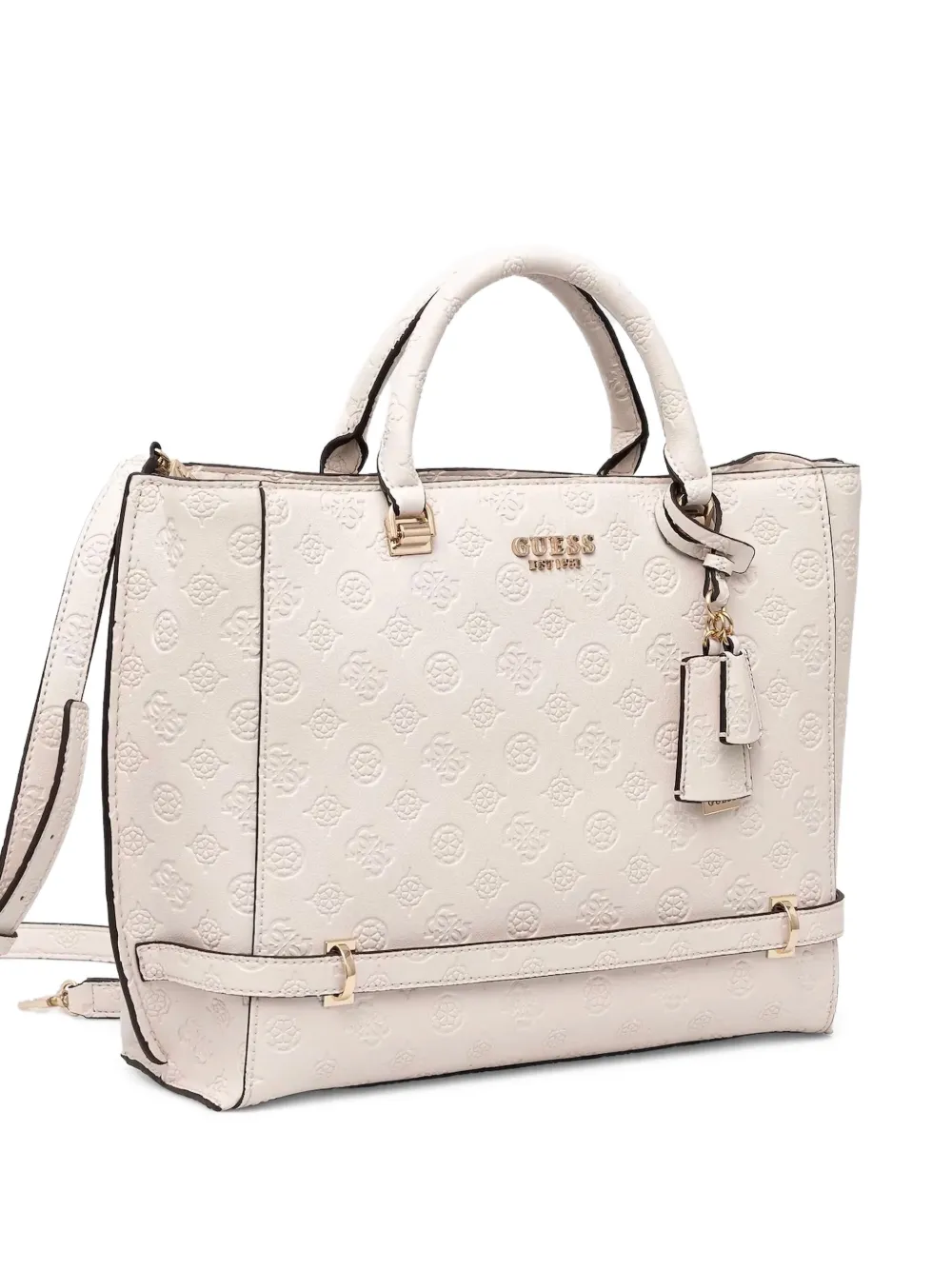 GUESS USA Boekentas met monogram-reliëf Beige