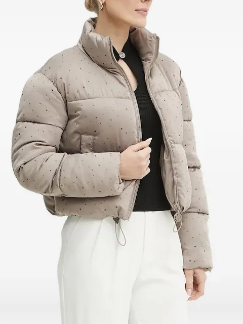 GUESS USA rhinestone-embellished puffer jacket
