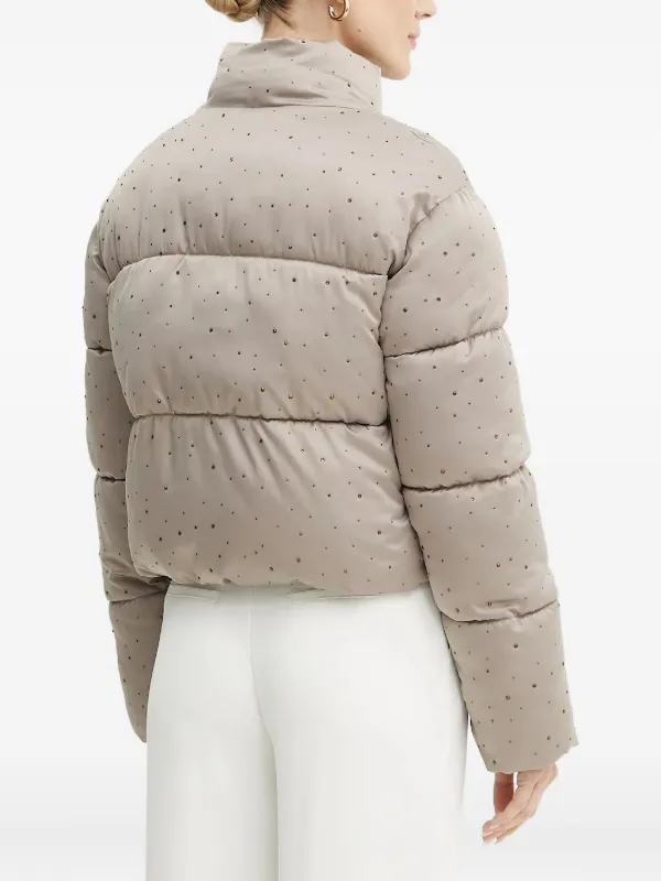GUESS USA rhinestone-embellished Puffer Jacket | Grey | FARFETCH