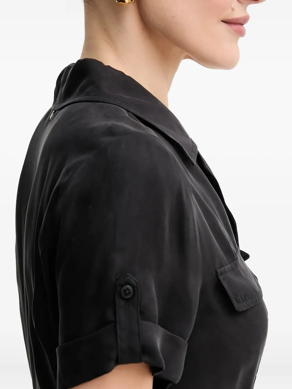 GUESS USA Jumpsuit met klepzak en ceintuur Zwart