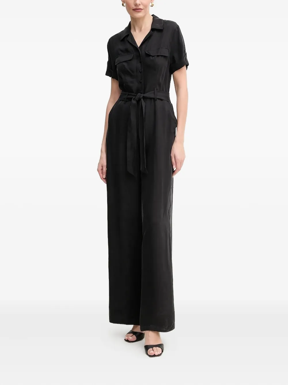 GUESS USA Jumpsuit met klepzak en ceintuur - Zwart