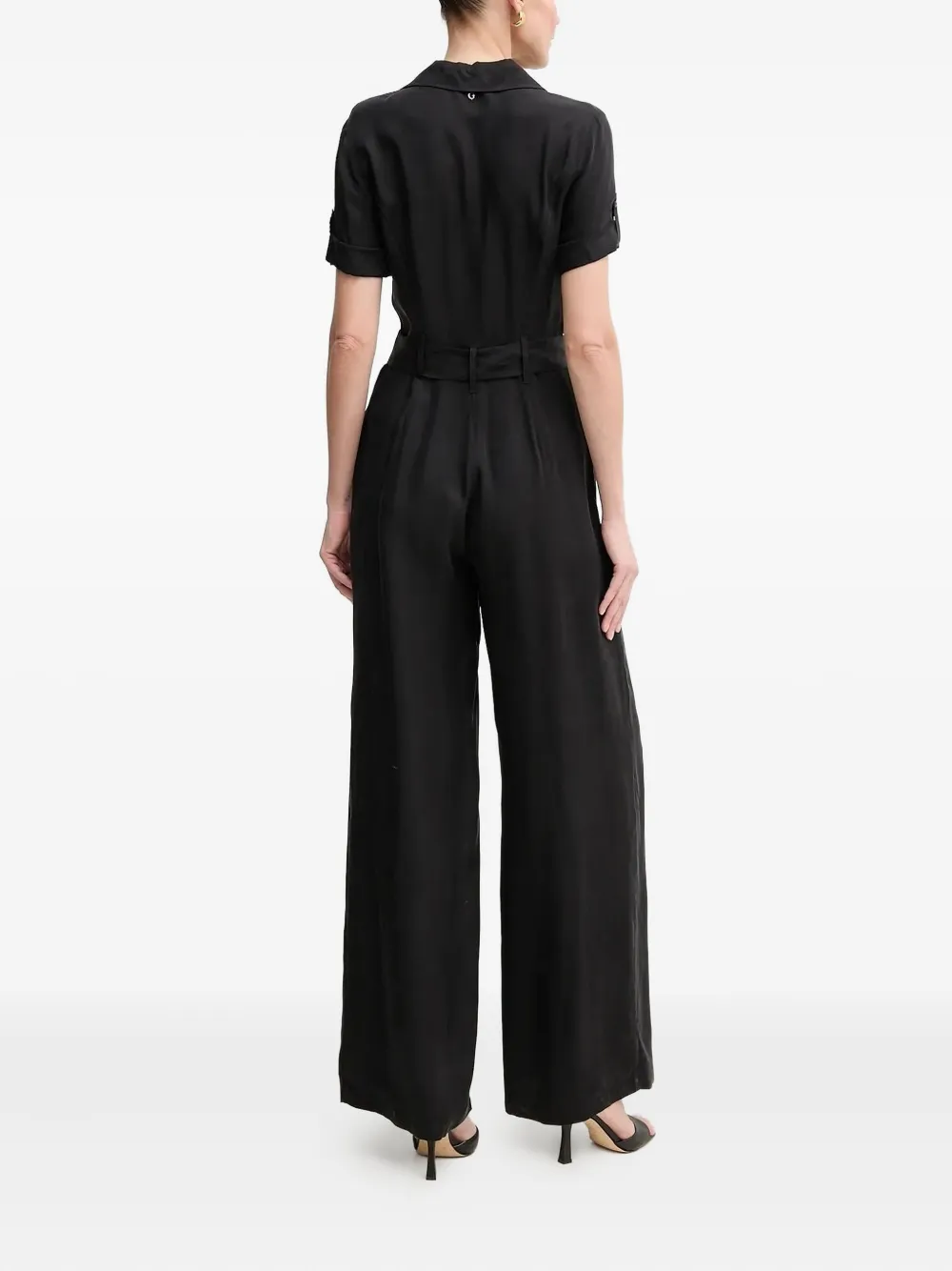 GUESS USA Jumpsuit met klepzak en ceintuur Zwart