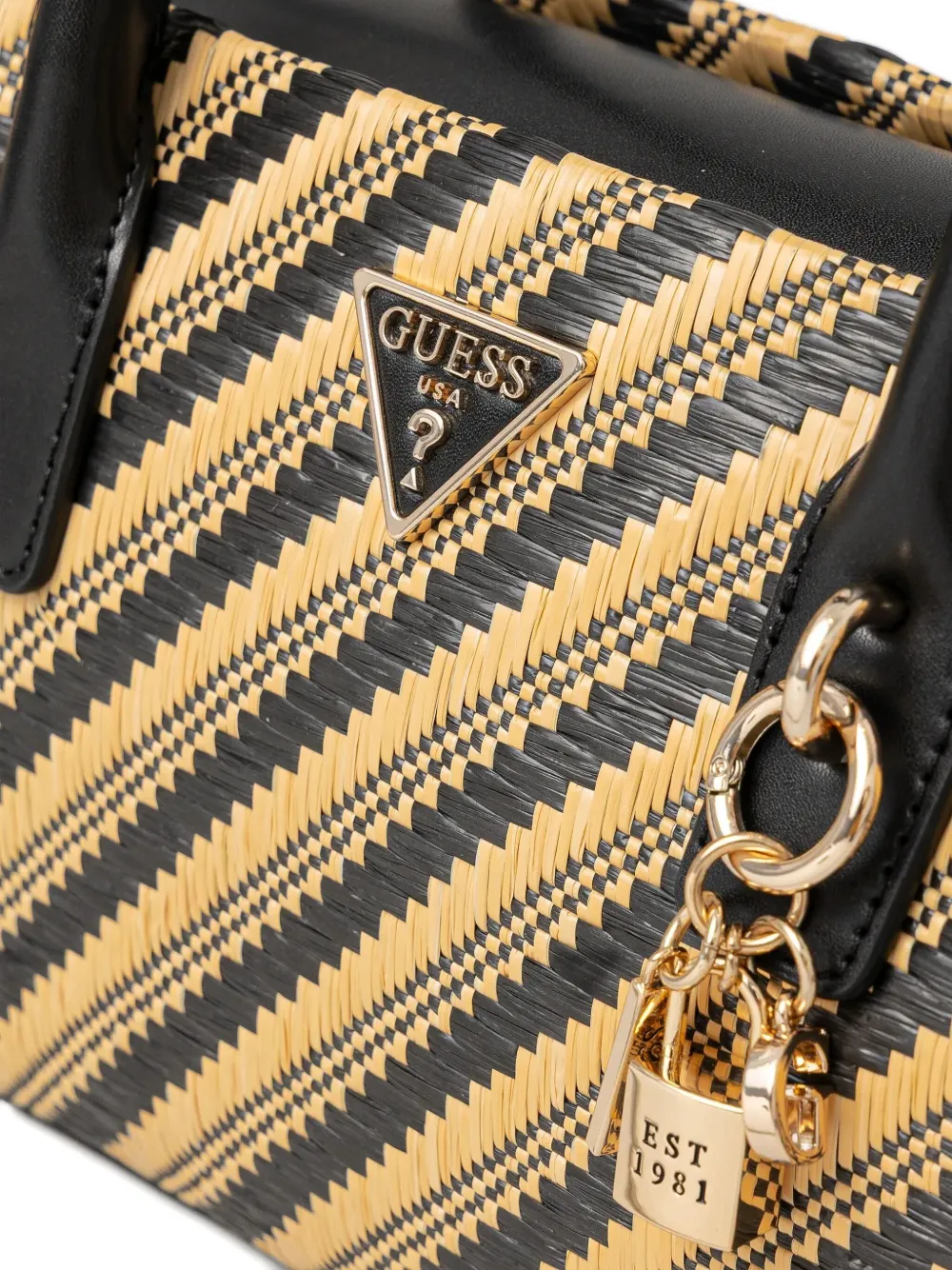 GUESS USA Gestreepte shopper Beige