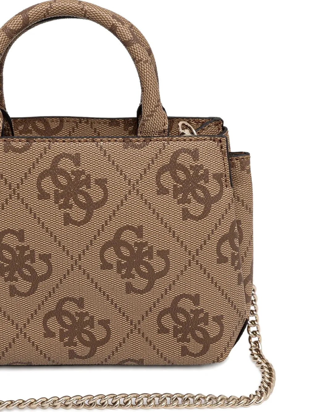 GUESS USA Canvas tas met monogram en handgreep Bruin