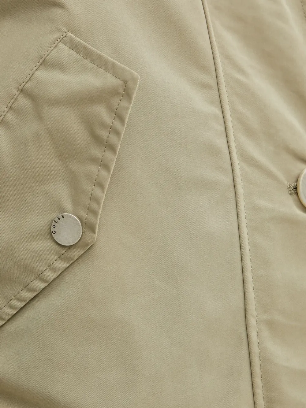 Guess Usa Hooded Button-fastening Puffer Jacket In Green