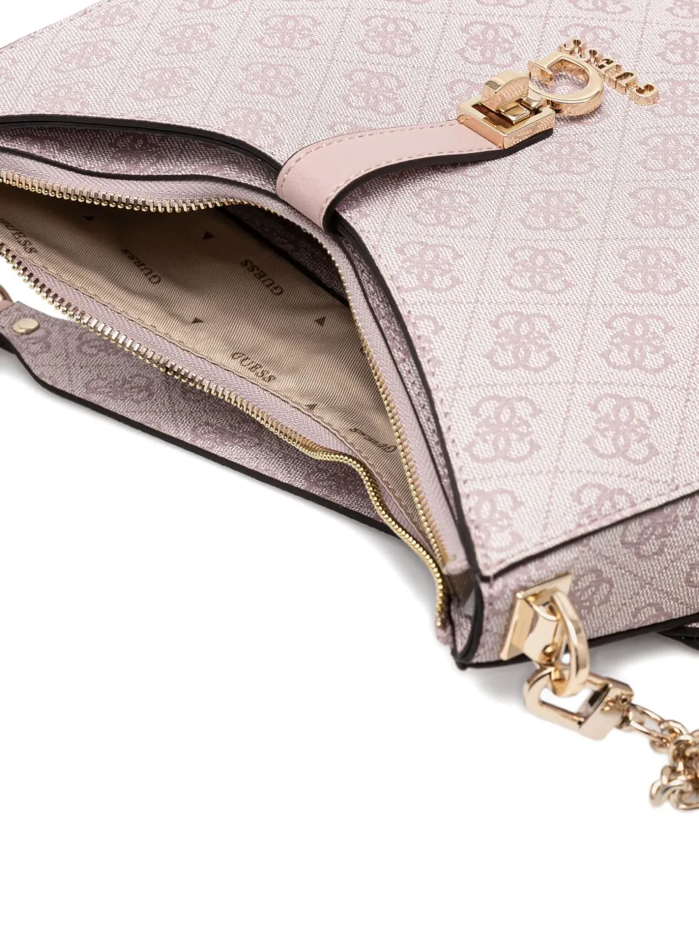 GUESS USA Zamira logo-printed shoulder bag Roze