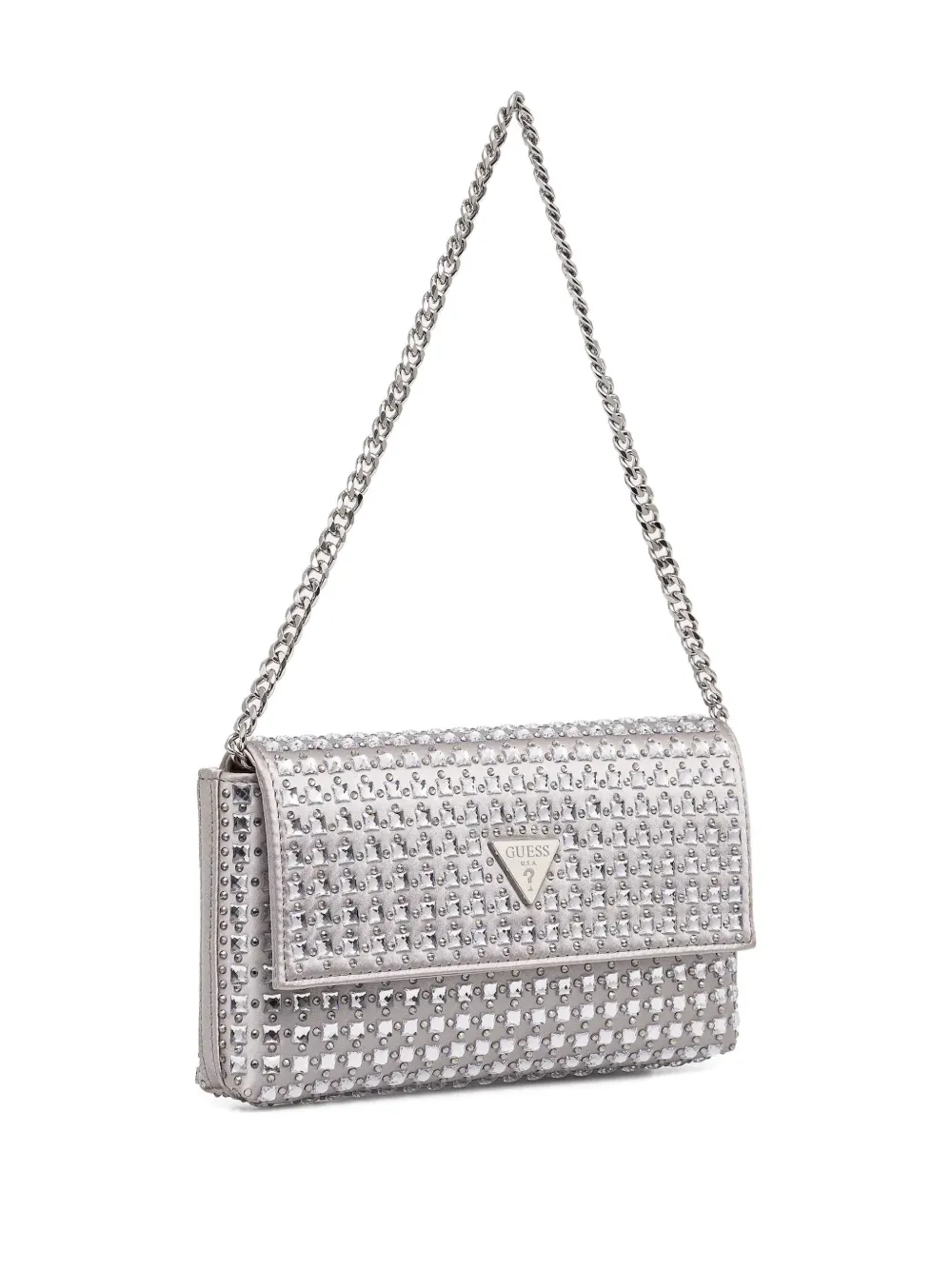 GUESS USA Metallic clutch met studs - Zilver
